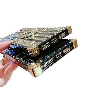 Samsung Galaxy S9 Plus Trunk Case with Gold Glitter Bling and Flower Pattern